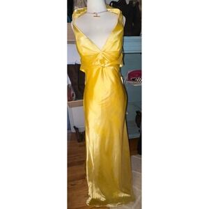 Yellow Sleeveless Gown Evening Dress Formal Party Prom Cocktail Events